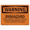 Signmission Safety Sign, OSHA WARNING, 3.5" Height, 5" Width, Biohazard, Landscape OS-WS-D-35-L-12502 - alternate 1